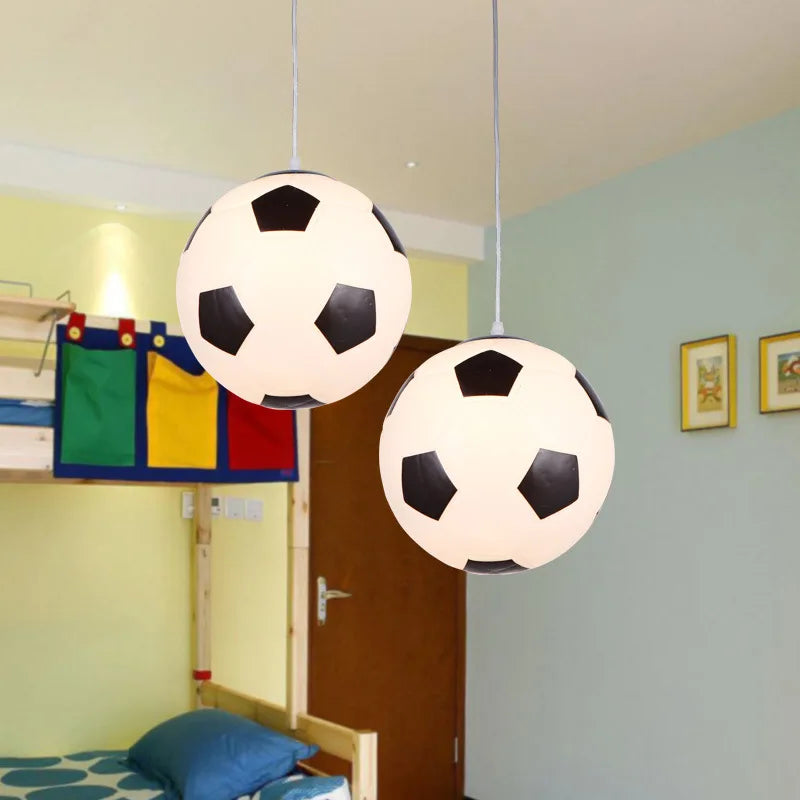 té enfants suspension lumières pour chambre enfants Football basket-ball lampes suspendues chambre luminaire moderne mignon décoration