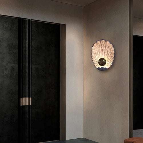 applique murale moderne led avec petite coquille créative