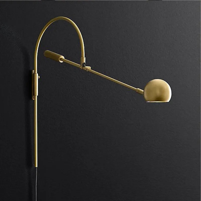 Applique rétro rotative G9 lampe de chevet salon applique murale chevet plug in applique murale or/noir lampe à bras long