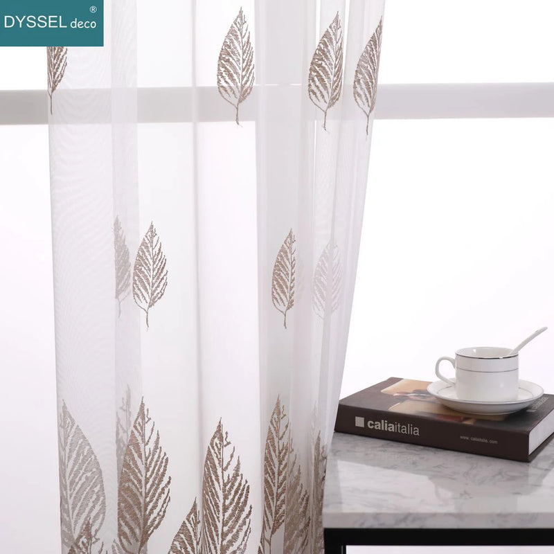 Voilage tulle brodé fleurs style européen salon chambre