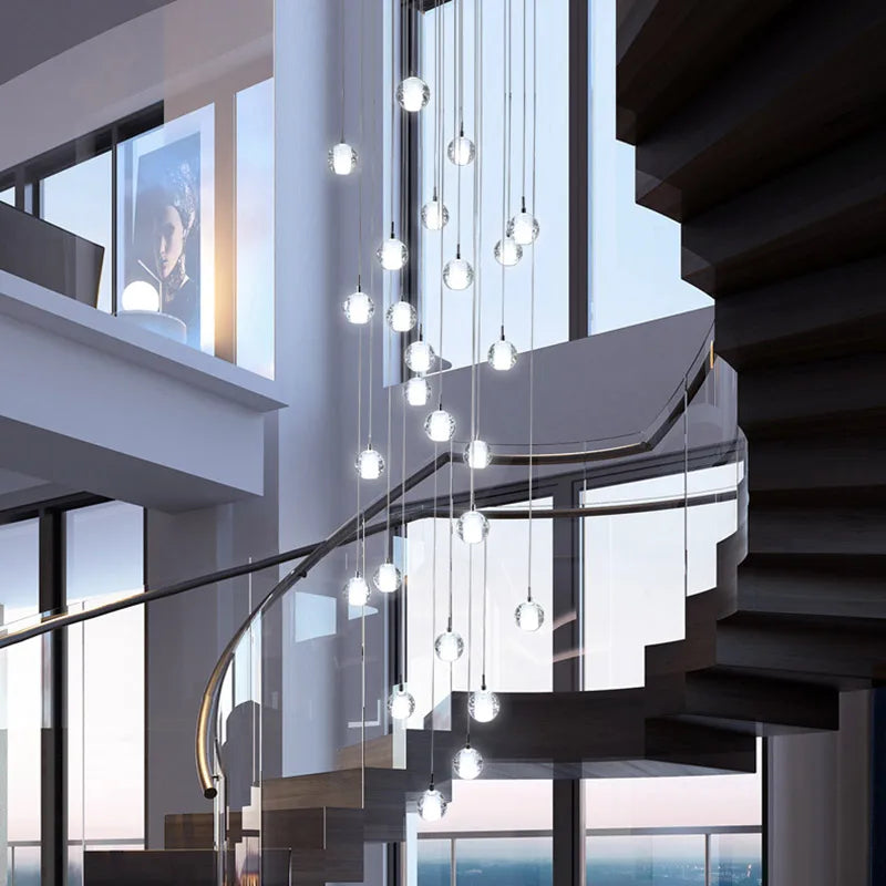 lustre long en cristal pour une ambiance moderne et élégante - vue 5 sur 17