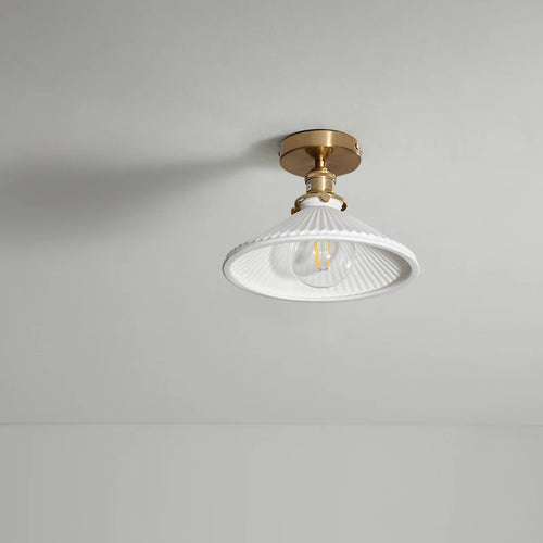 plafonnier led nordique iwhd en cuivre et céramique