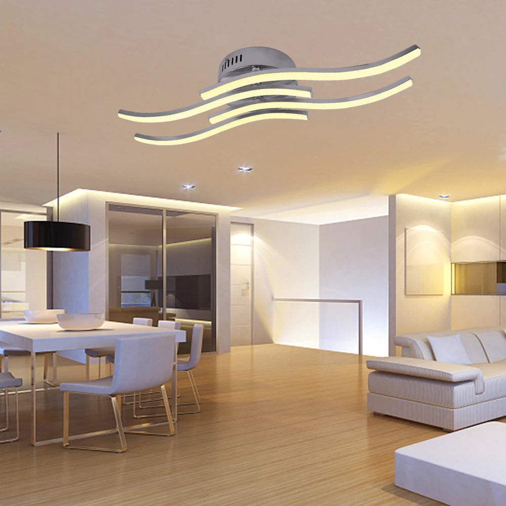 plafonnier led moderne en surface design incurvé décoratif - vue 5 sur 9