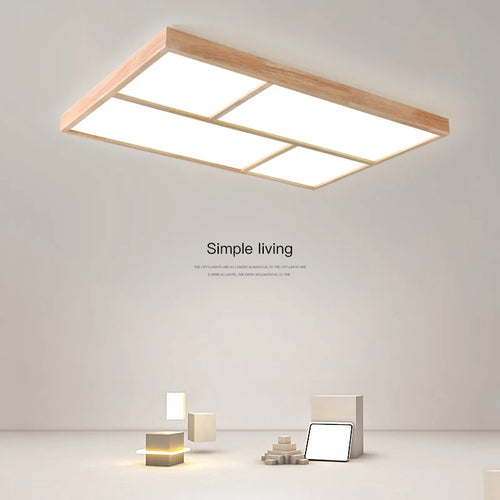 plafonnier led moderne en bois véritable pour intérieur décoratif