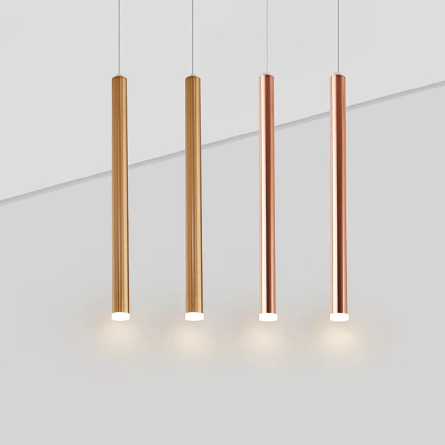 Cylindre Long Tube suspension LED lumières magasin Bar comptoir île suspension lampe fond salle à manger restaurant suspension lumière - vue 4 sur 12