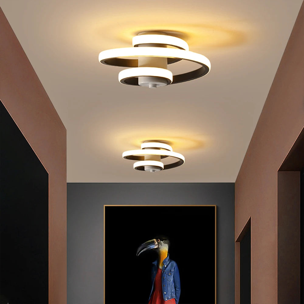plafonnier led spirale minimaliste pour intérieur moderne