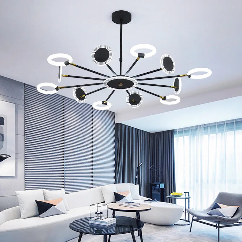 lustre LED design pour intérieur moderne et élégant - vue 3 sur 12