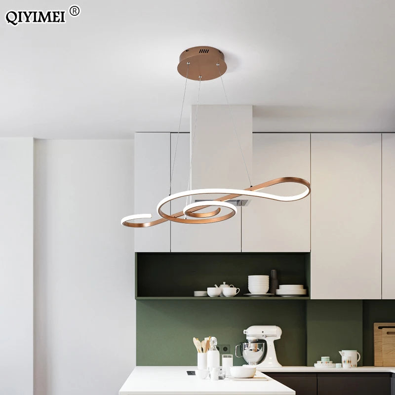 lampe suspendue led moderne avec télécommande luminaria avize