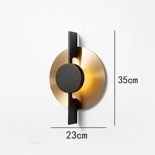 Applique murale LED en métal doré et noir
