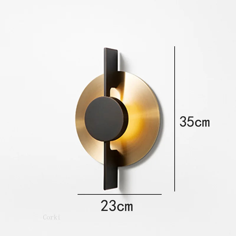 Applique murale LED en métal doré et noir - vue 7 sur 7