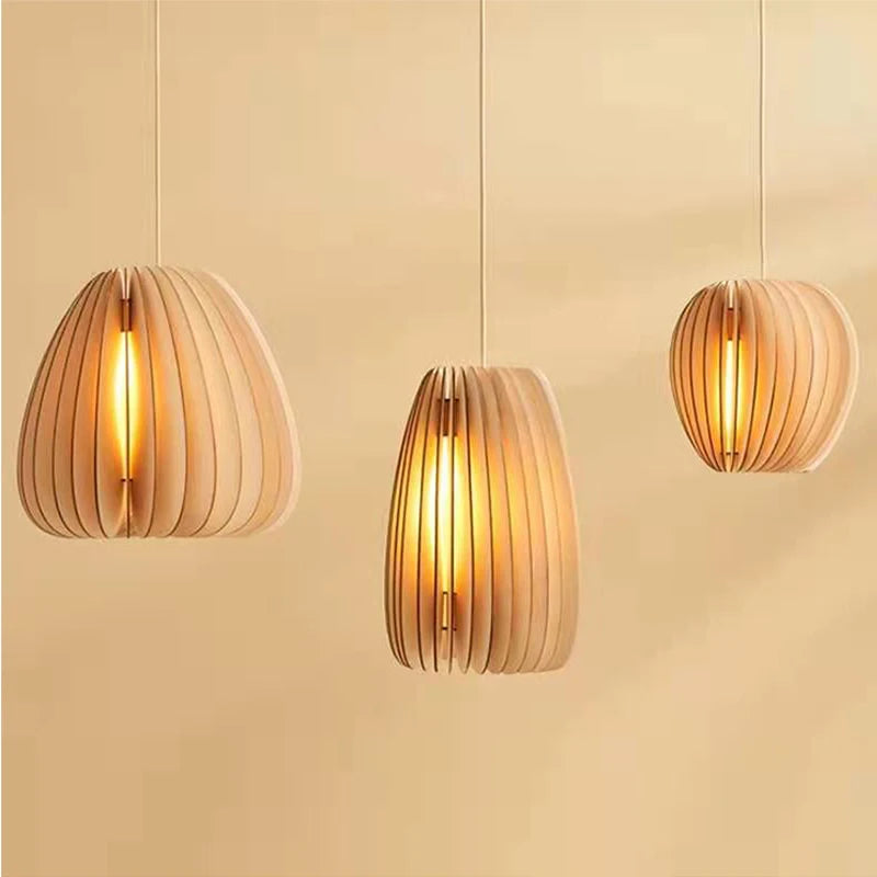 lampes suspendues en bois minimaliste pour restaurant créatives citrouille médiévale