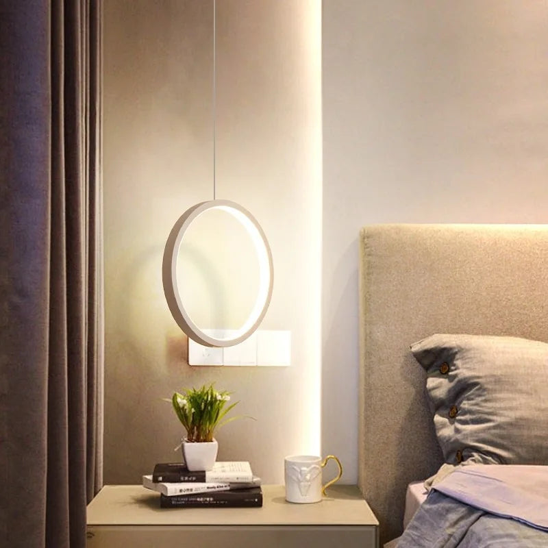Moderne minimaliste LED longue ligne unique tête lustre café bar lampe de table chambre lampe de chevet restaurant suspension lumières - vue 4 sur 25