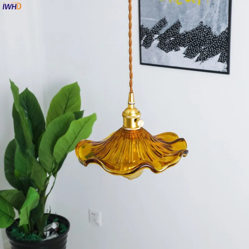 Suspension design Style nordique Simple à LED fleurs en verre - vue 6 sur 15