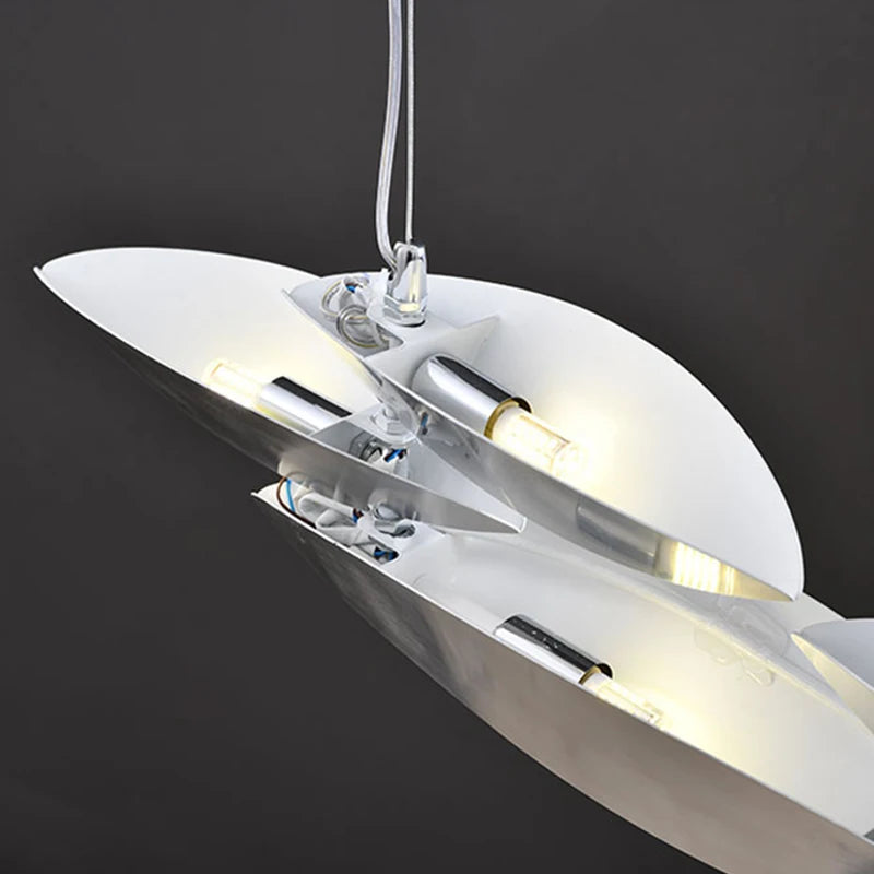 lustre led postmoderne en acier inoxydable pour villa