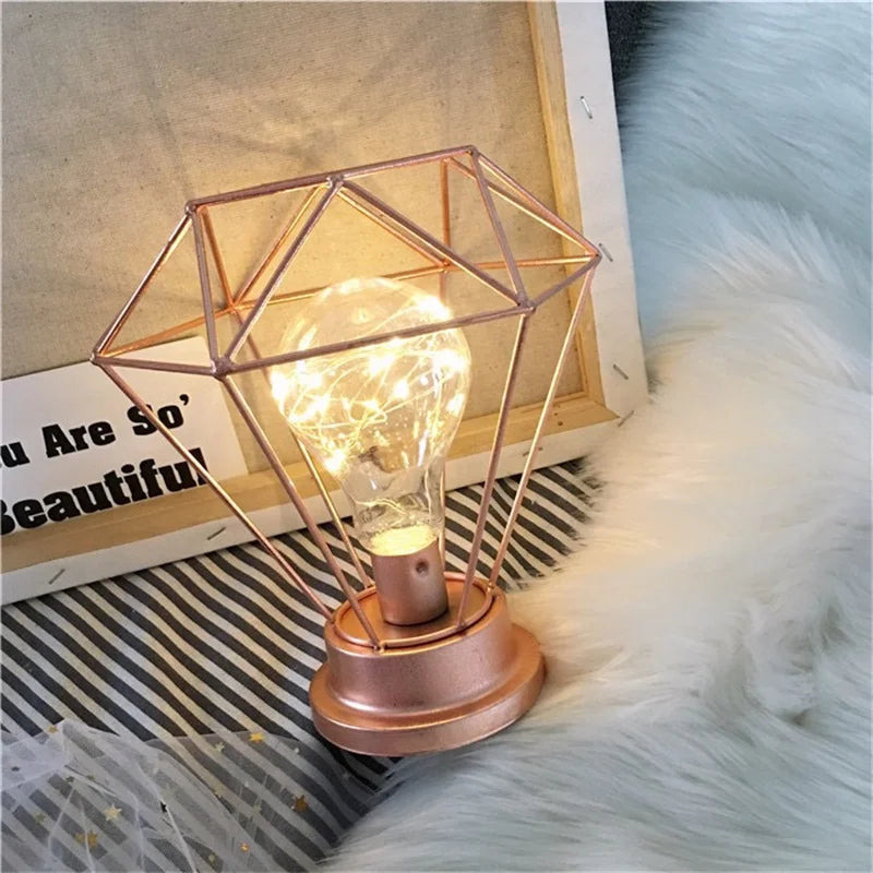 Lampe fer rétro led creux fil cuivre