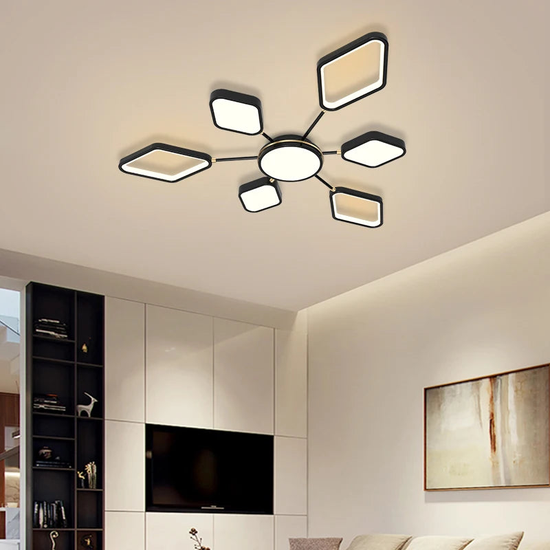 lustre led moderne avec télécommande pour intérieur élégant