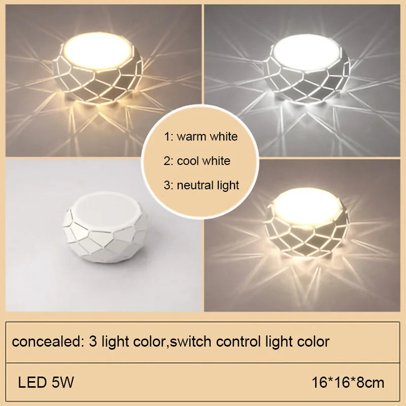 Plafonnier LED moderne simplicité 5W 12W - vue 6 sur 18