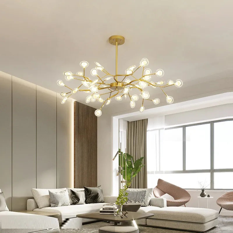 Suspension LED modernes or noir branche d'arbre lustres décor de chambre chambre à manger salon Lustre lampe décoration de la maison - vue 5 sur 9