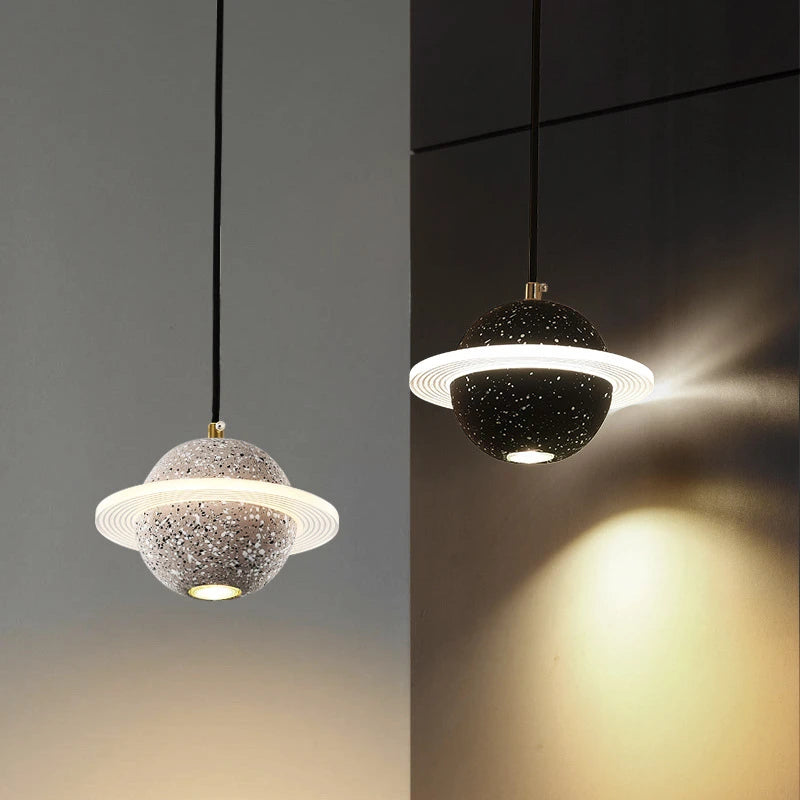 suspension modernes en ciment led pour restaurant barre lumineuse