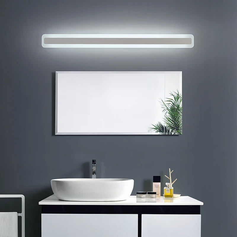 NEO Gleam 16W/24W/32W/40W/48W 40/60/80/100/120CM simple applique moderne luminosité étanche salle de bain LED miroir applique lumineuse - vue 4 sur 6