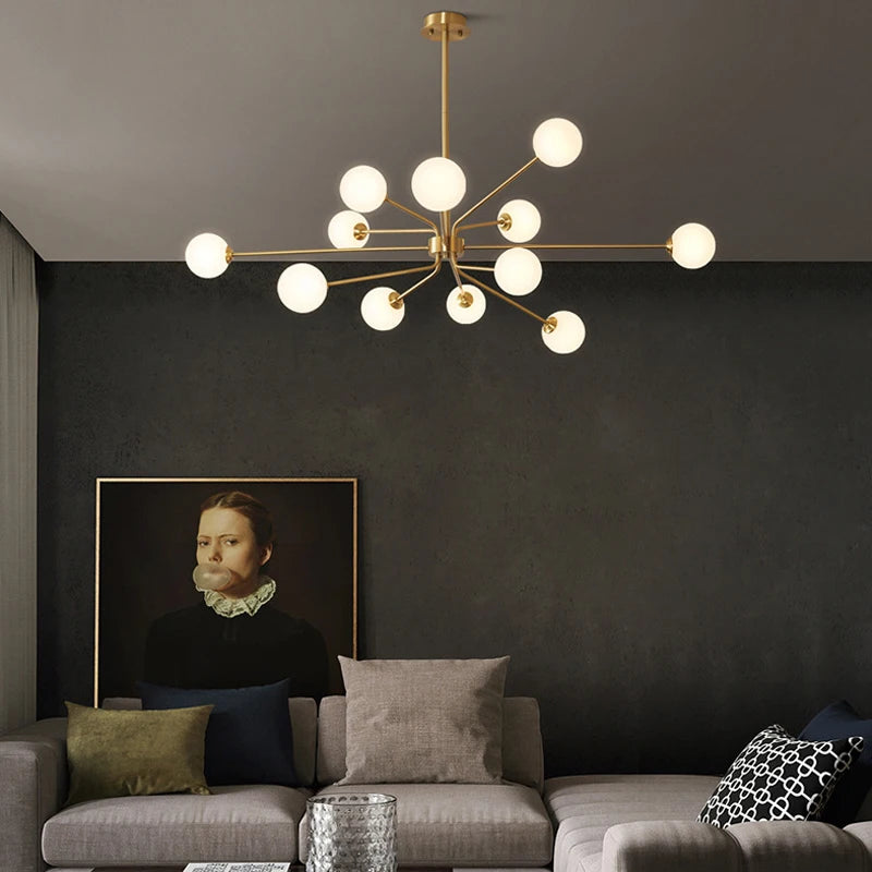 lustre décoratif en cuivre pour un intérieur nordique - vue 2 sur 9