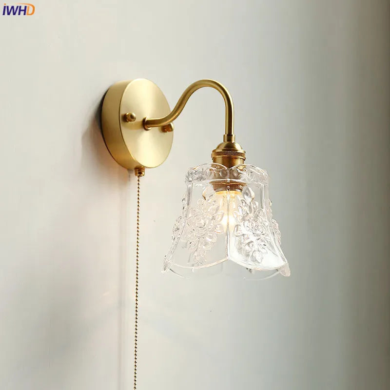 Éclairage LED verre salle bain nordique cuivre tirer interrupteur - vue 3 sur 23