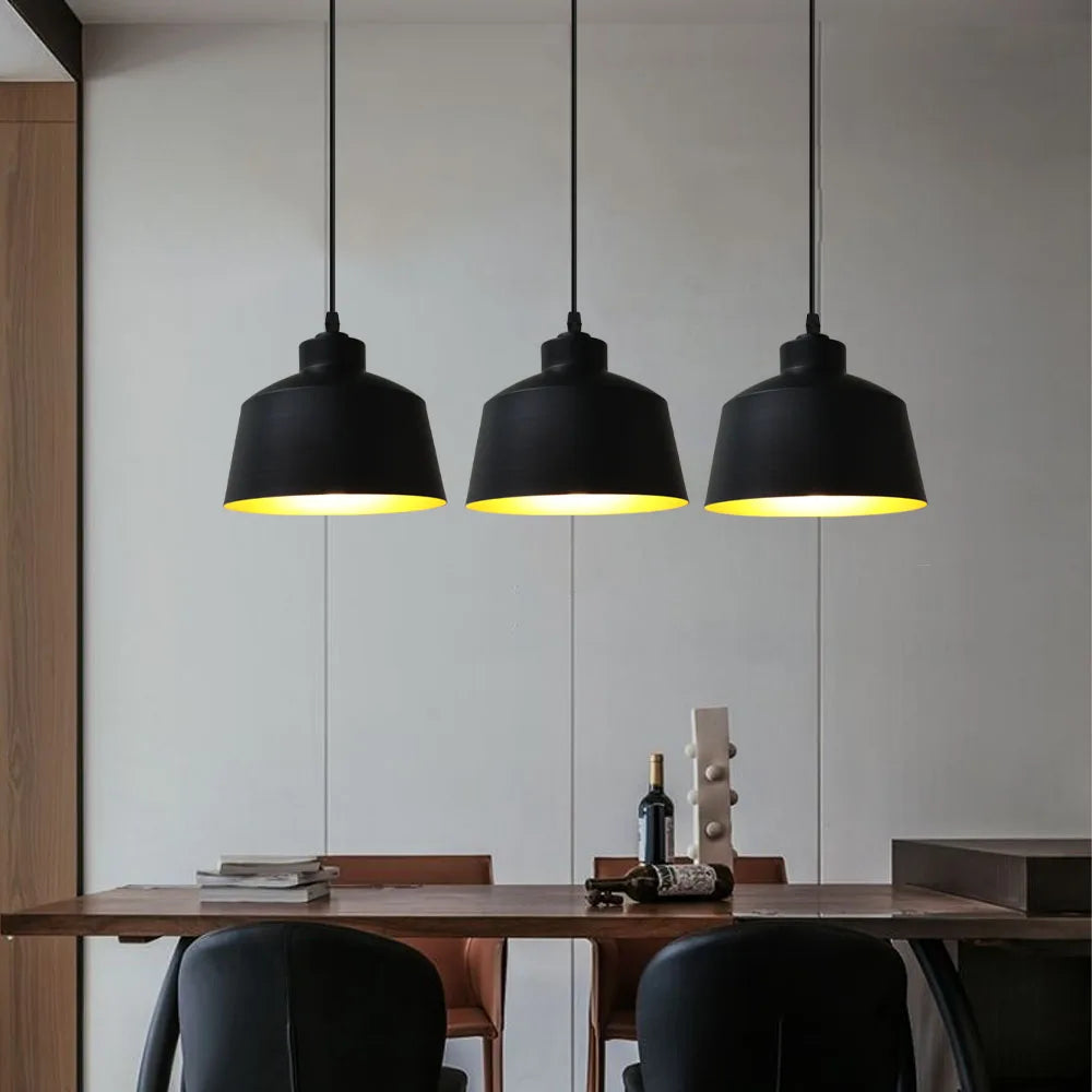 suspension loft nordique moderne avec 3 suspensions pour cuisine