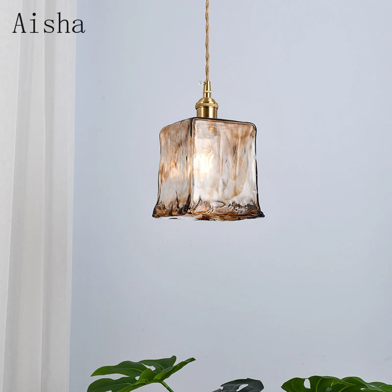 suspension en verre rétro style industriel pour intérieur décoratif - vue 5 sur 11