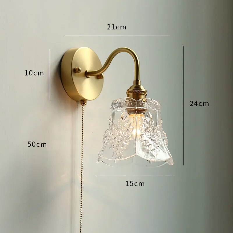 Éclairage LED verre salle bain nordique cuivre tirer interrupteur - vue 4 sur 23