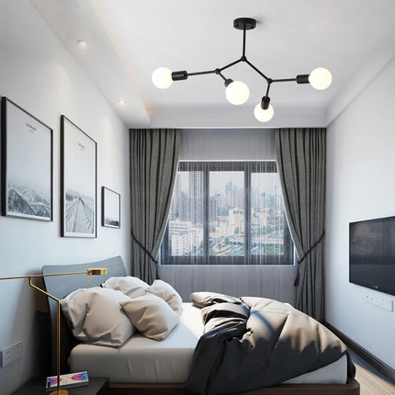 lustre moderne à plusieurs têtes pour intérieur créatif - vue 6 sur 27