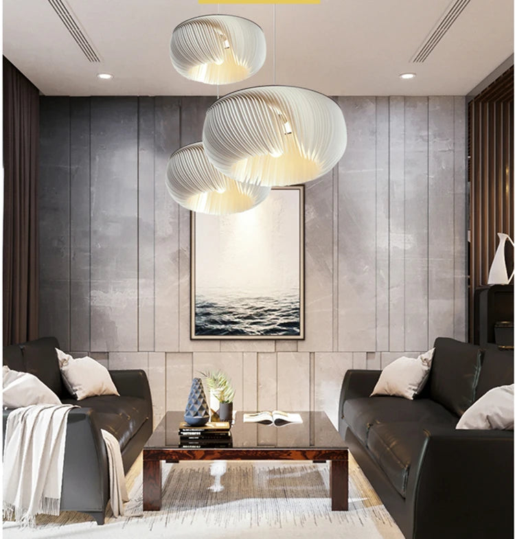 Papier moderne populaire E27 fait à la main blanc Simple personnalité LED suspension intérieure pour salon chambre décoration éclairage - vue 4 sur 6