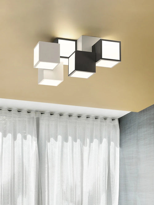 plafonnier carré créatif lumières led modernes décoration simple lustre luminaire