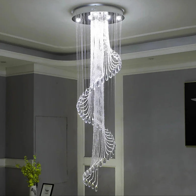 lustre en cristal moderne créatif avec éclairage led - vue 2 sur 6