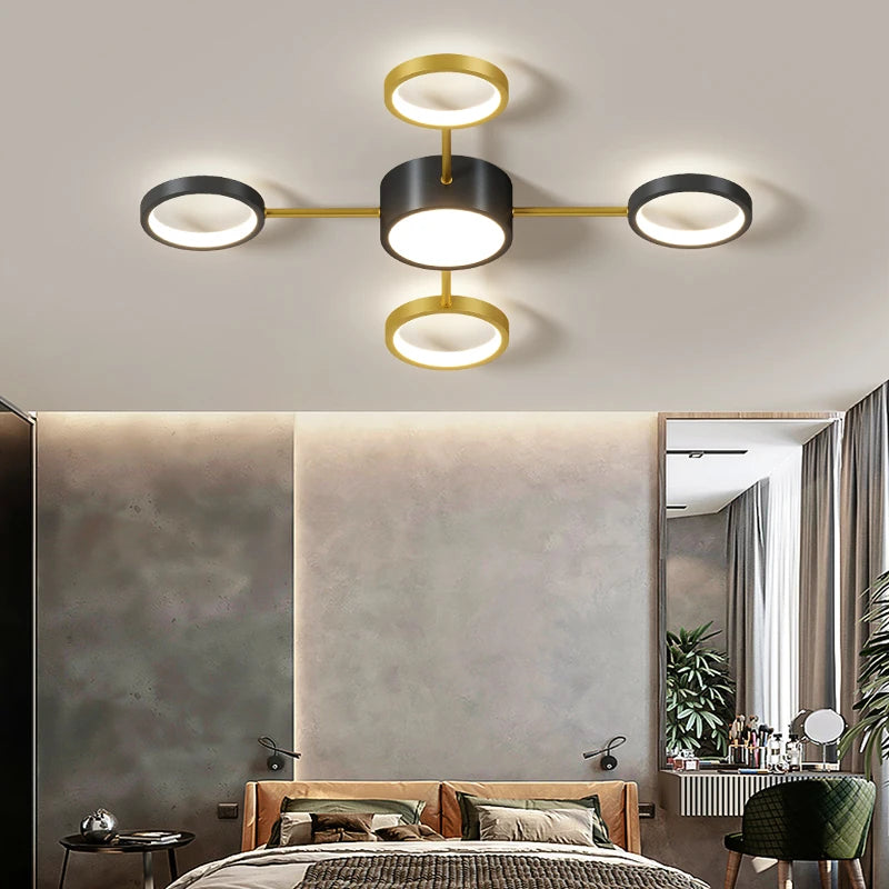 plafonnier led acrylique design moderne forme moléculaire décoratif - vue 5 sur 10