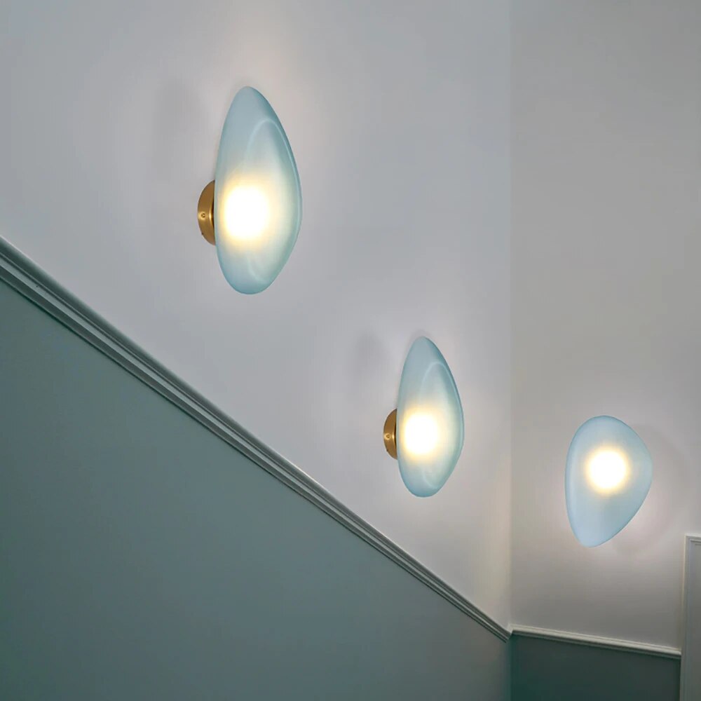 applique led nordique design moderne galet chambre escalier lumière - vue 6 sur 21