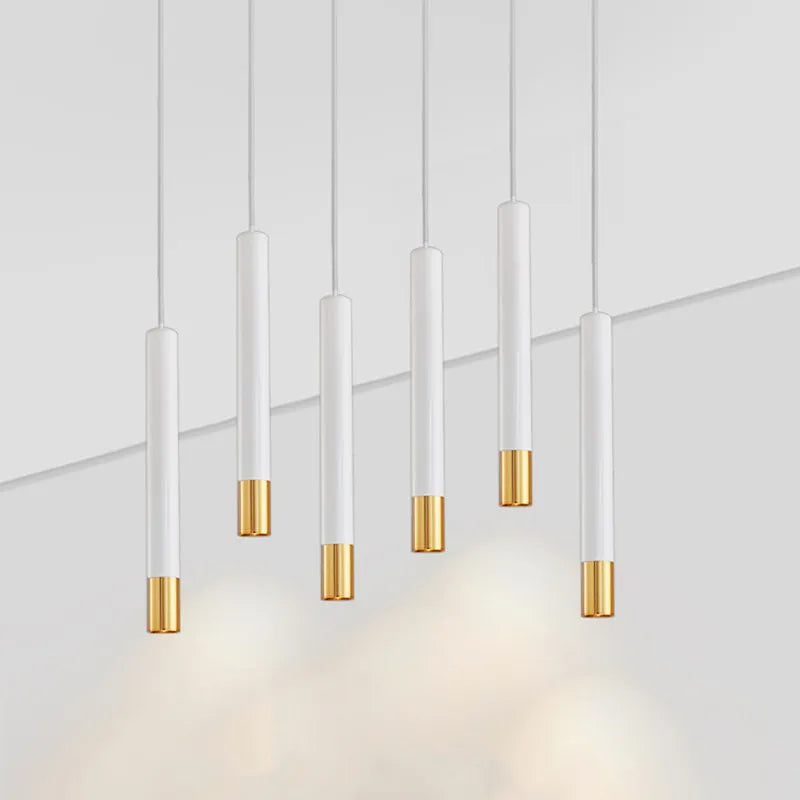 Suspension LED Nordique Dimmable Longue Tube Lampe Décoration Cylindre Tuyau Suspension Cuisine Lampe Lumière Salon