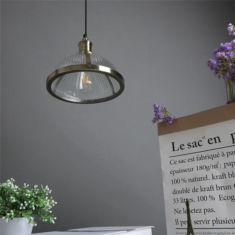 suspension rétro industrielle en verre pour intérieur moderne - vue 5 sur 7