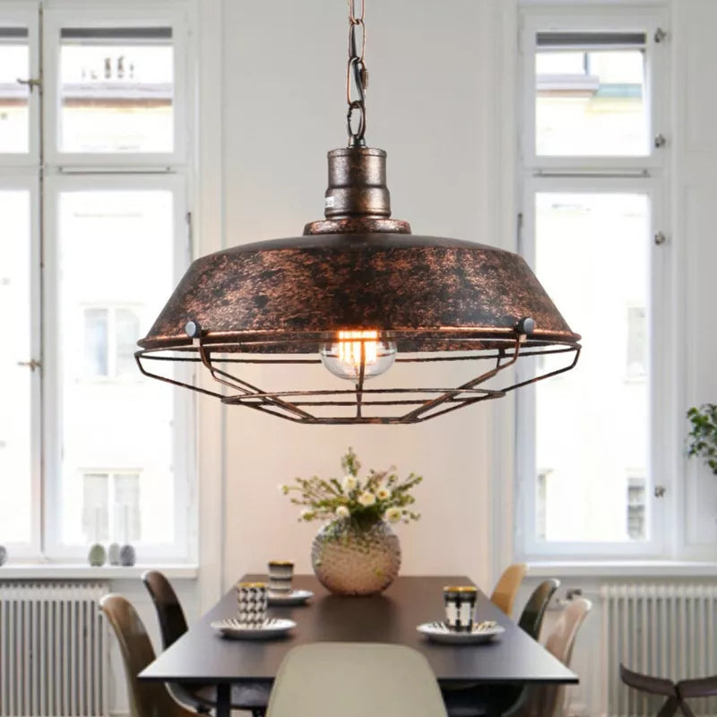 Suspension Loft Style Vintage cage industrielle rétro - vue 4 sur 8