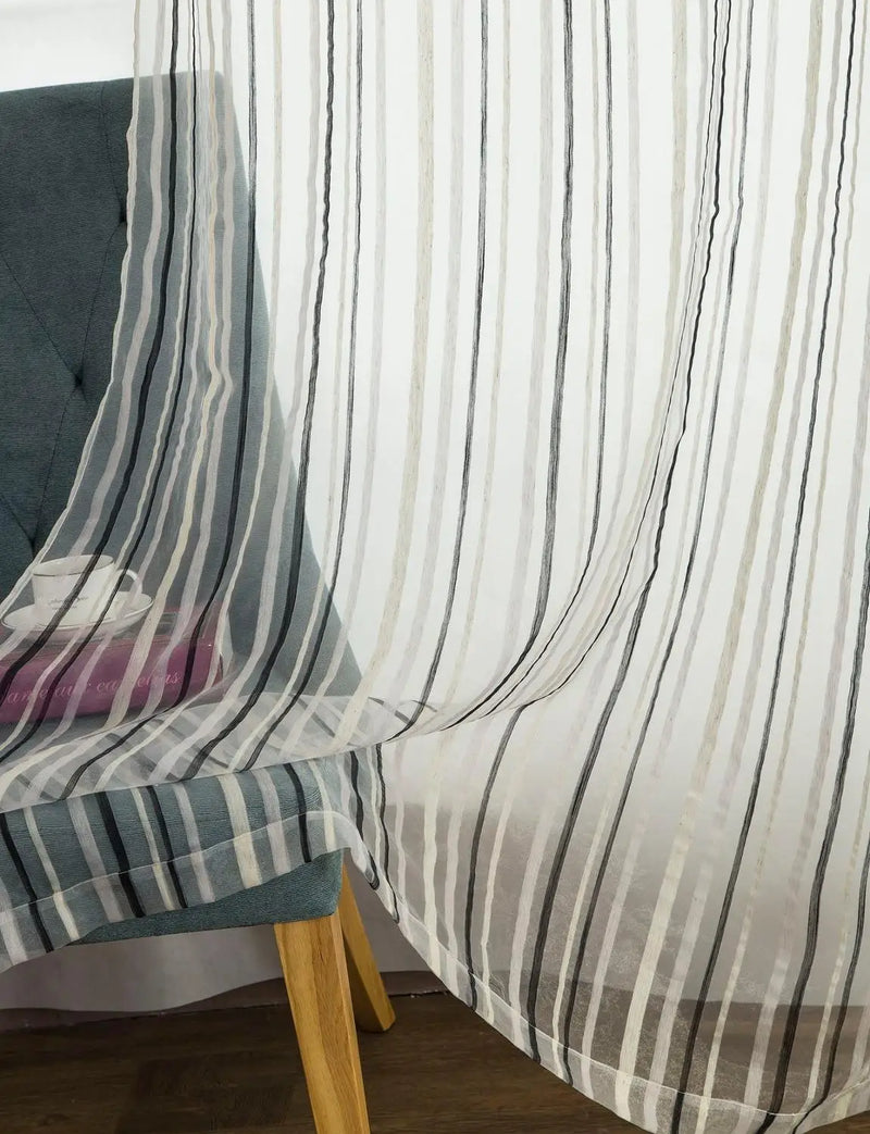 Voilage rayé style européen pour salon ou chambre