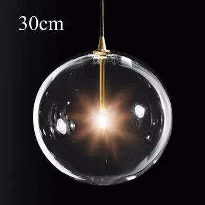 suspension en verre transparent à bulles moderne et vintage - vue 8 sur 9