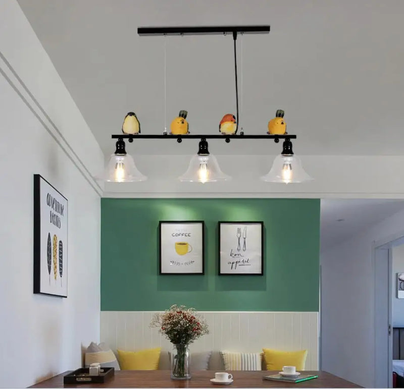lustre style nordique moderne 3 oiseaux créatif artistique