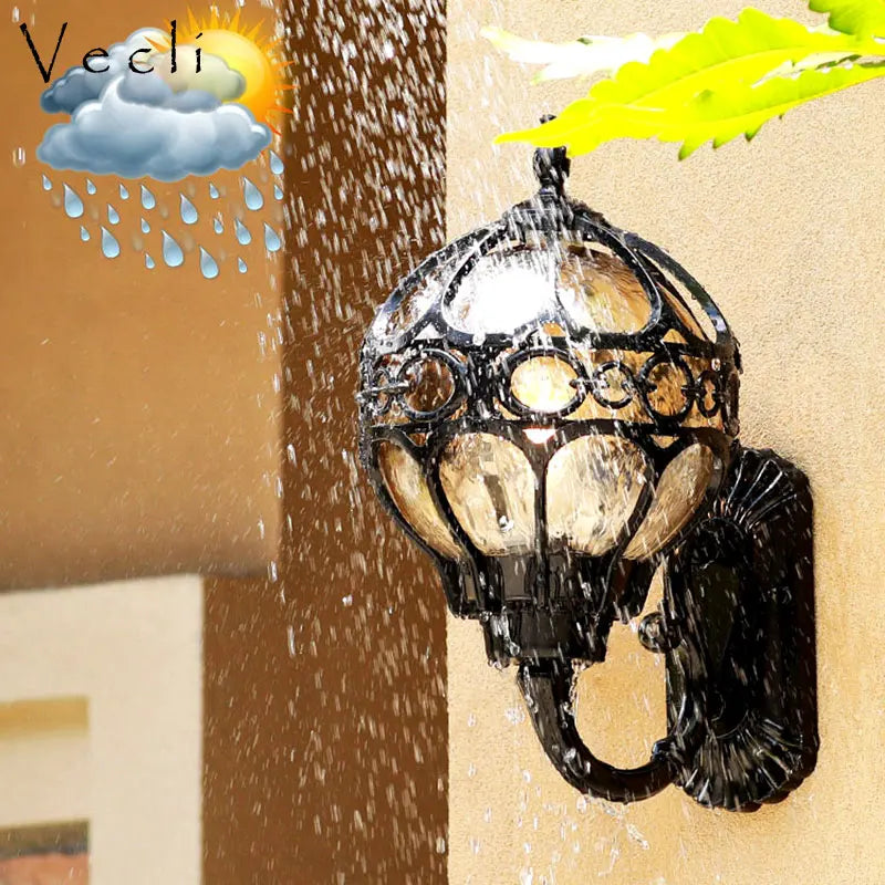 Applique murale étanche extérieure rétro extérieur intérieur Villa jardin lampe de jardin extérieur mur allée couloir balcon décoration - vue 5 sur 8