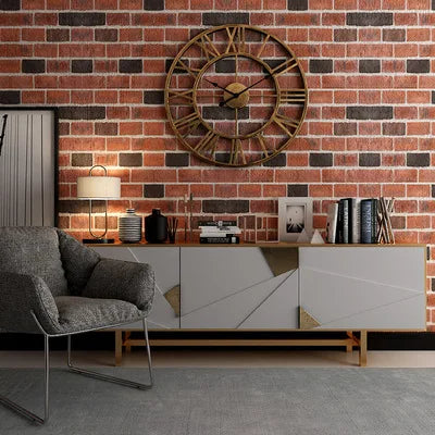 horloge murale nordique rétro en métal chiffres romains décorative - vue 4 sur 10