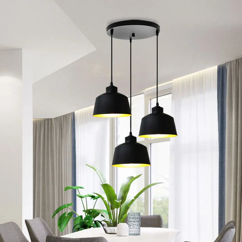 suspension loft nordique moderne avec 3 suspensions pour cuisine