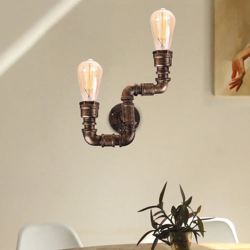applique murale industrielle vintage loft 2 lumières pour bar