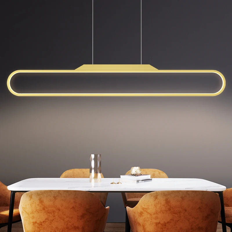 lustre led moderne rectangulaire pour restaurant et bar - vue 3 sur 12