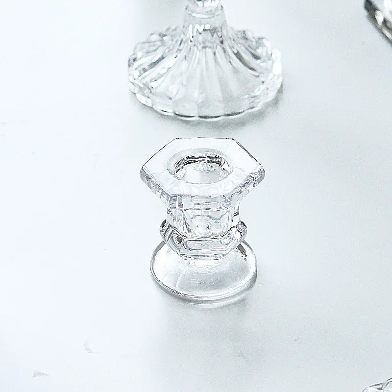 bougeoir en verre pour décoration romantique et centre de table - vue 8 sur 11