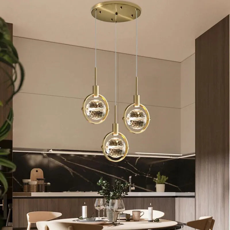 lampe nordique créative en cristal pour restaurant et bar - vue 7 sur 14
