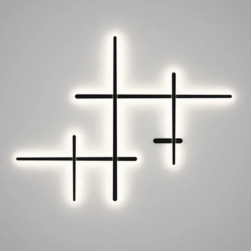 applique murale led rétro-éclairé simple longue bande art déco