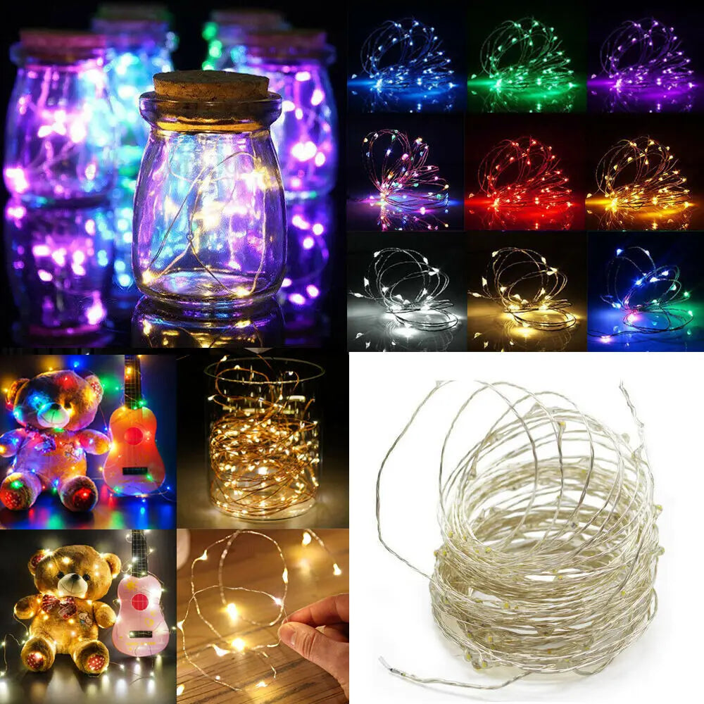 guirlande lumineuse à led en fil de cuivre pour fête mariage et noël - vue 6 sur 5